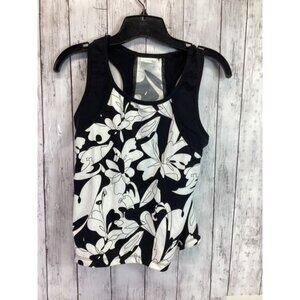 Latitude Women Size Large White/Black Tank cotton and silk Women Swimwear